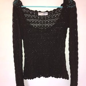 Black vintage Dolce & Gabbana crochet knit long sleeve
